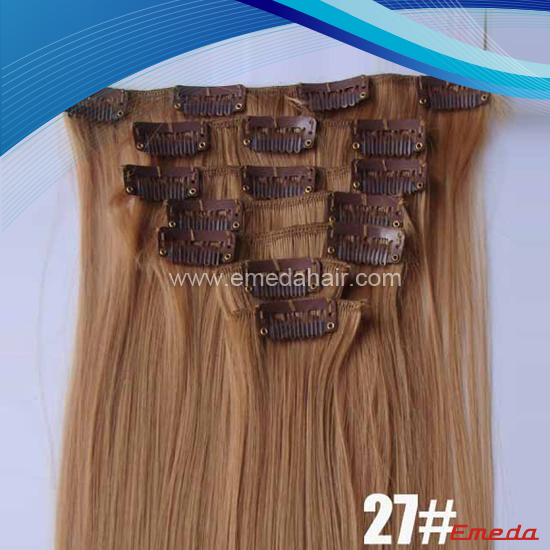 New arrival fashionable AAAAA grade 100% virgin kinky straight clip in hair extensions